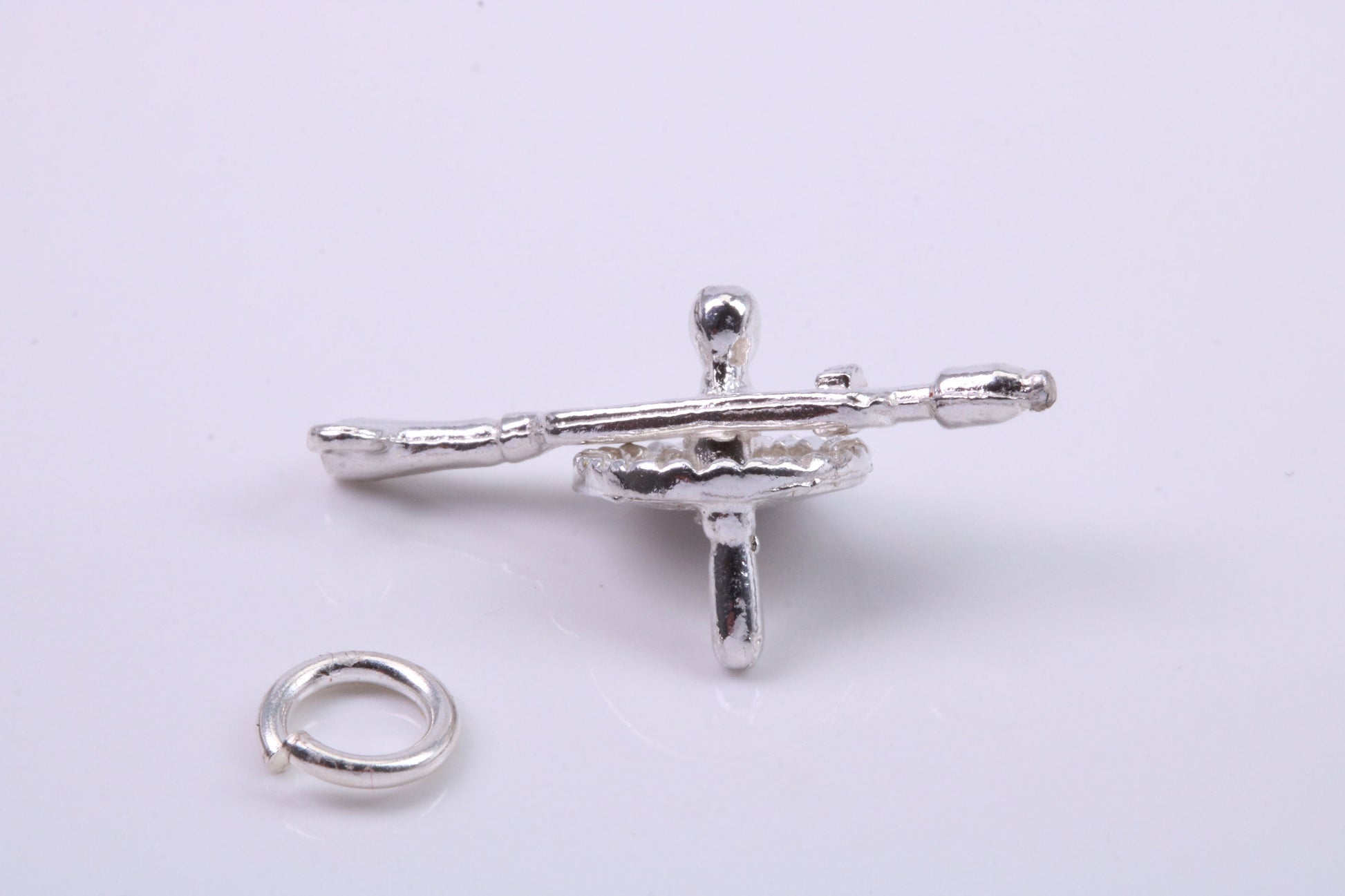 Hand Drill Charm, Traditional Charm, Made from Solid 925 Grade Sterling Silver, Complete with Attachment Link