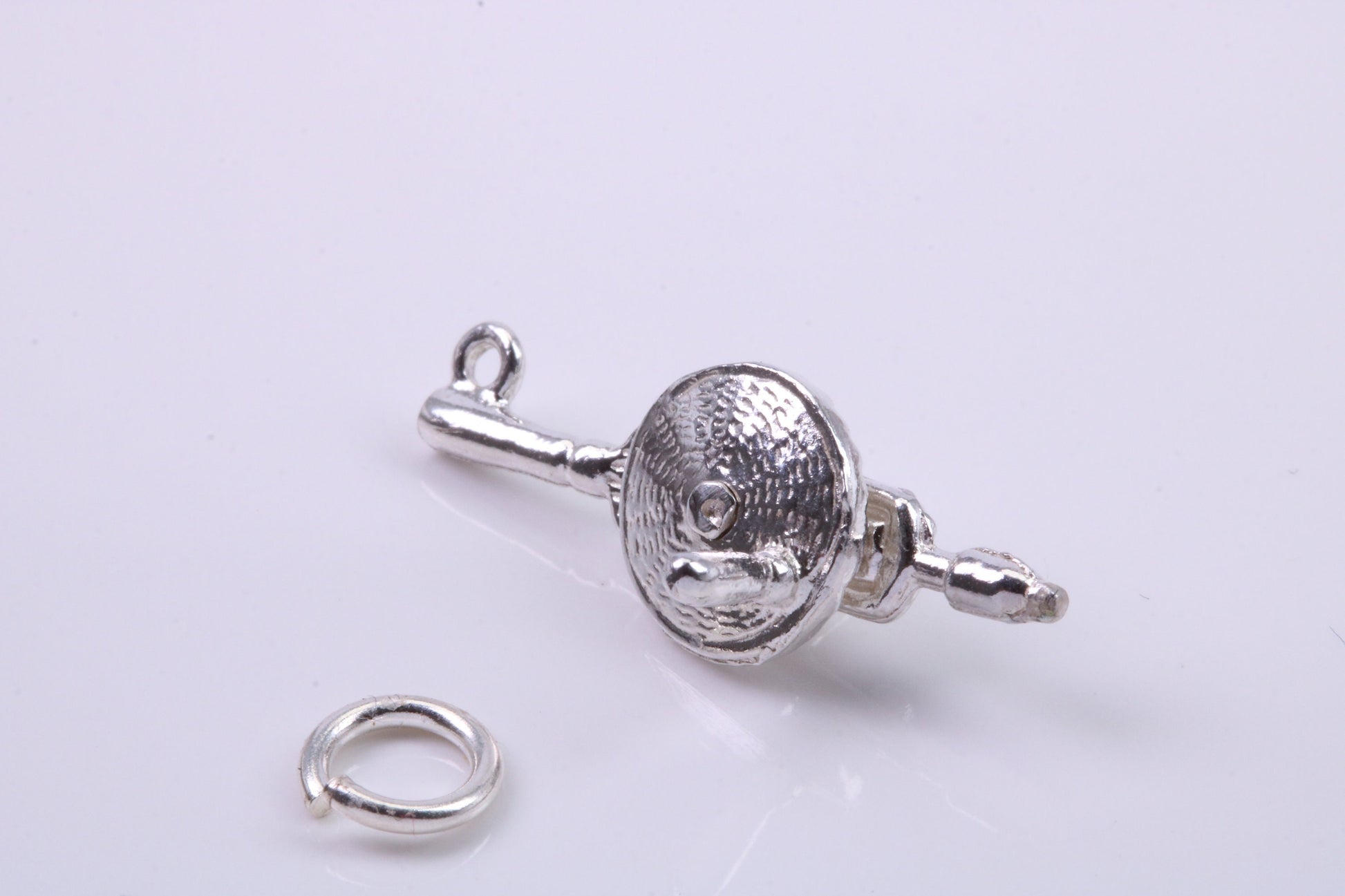 Hand Drill Charm, Traditional Charm, Made from Solid 925 Grade Sterling Silver, Complete with Attachment Link