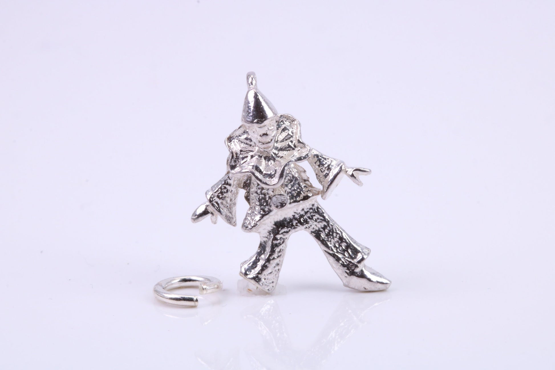 Jester Charm, Traditional Charm, Made from Solid 925 Grade Sterling Silver, Complete with Attachment Link