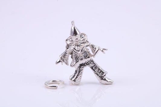 Jester Charm, Traditional Charm, Made from Solid 925 Grade Sterling Silver, Complete with Attachment Link