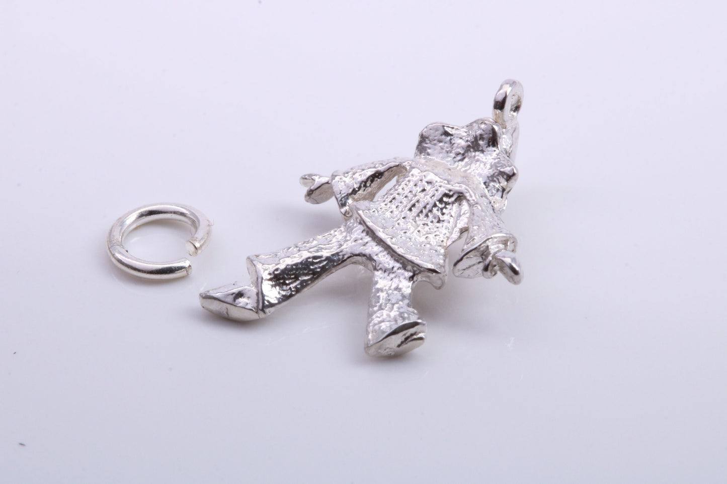 Jester Charm, Traditional Charm, Made from Solid 925 Grade Sterling Silver, Complete with Attachment Link