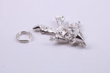 Jester Charm, Made from Solid Cast Silver, Complete with Attachment Link