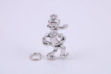 Popeye Charm, Traditional Charm, Made from Solid 925 Grade Sterling Silver, Complete with Attachment Link