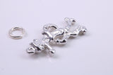 Popeye Charm, Traditional Charm, Made from Solid 925 Grade Sterling Silver, Complete with Attachment Link