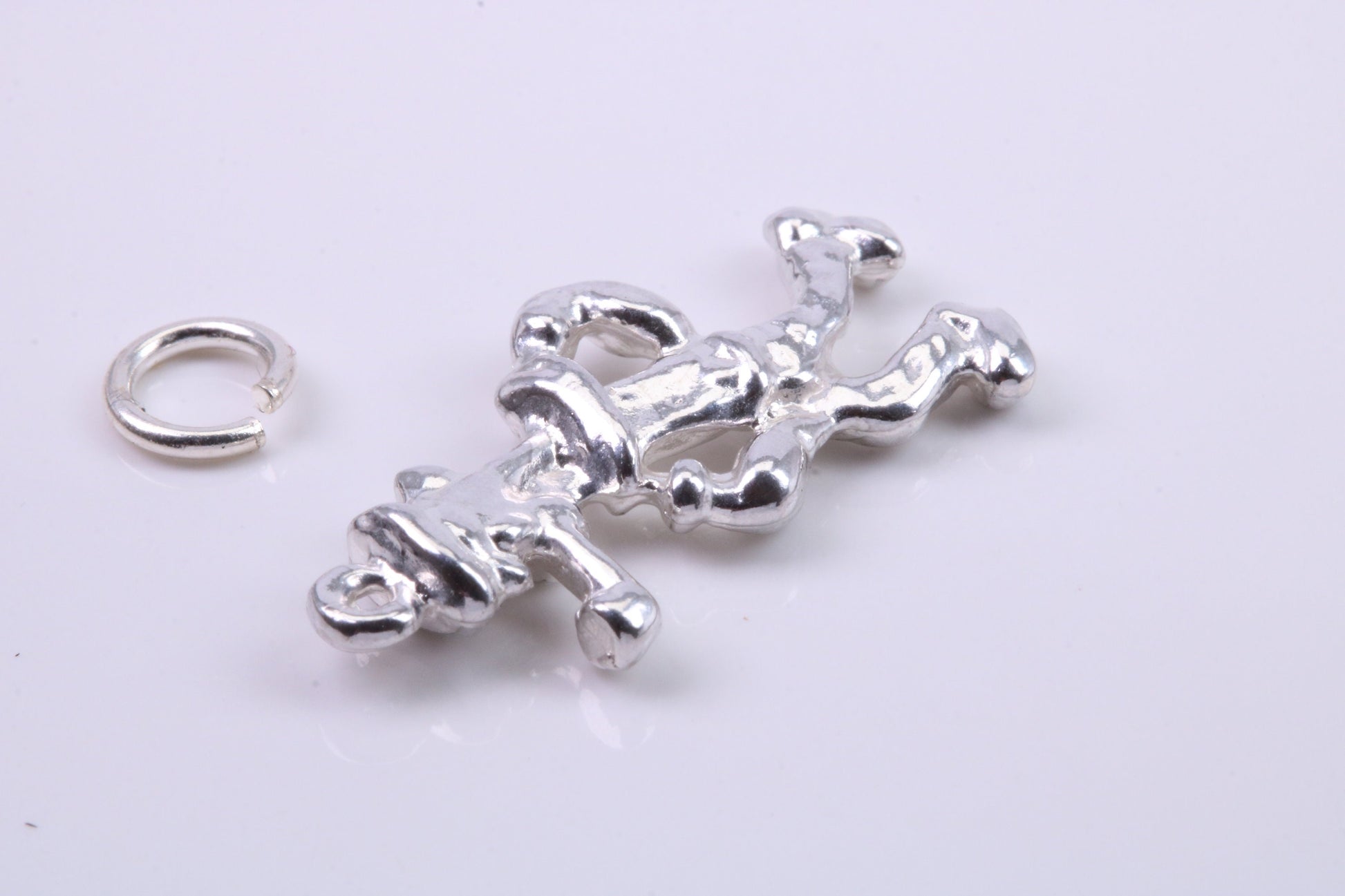 Popeye Charm, Traditional Charm, Made from Solid 925 Grade Sterling Silver, Complete with Attachment Link