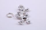 Popeye Charm, Traditional Charm, Made from Solid 925 Grade Sterling Silver, Complete with Attachment Link