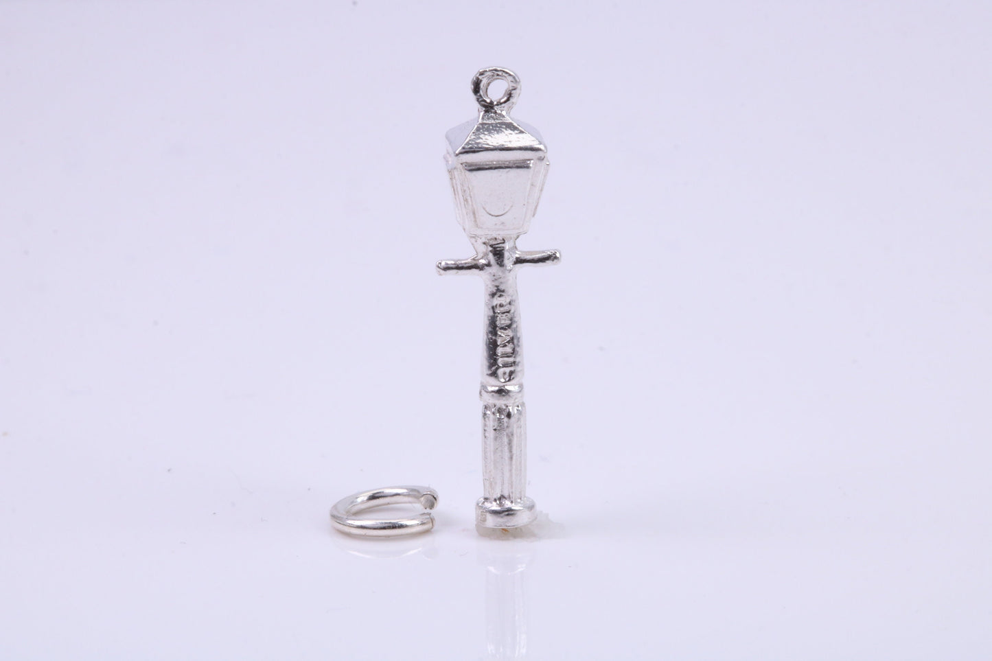Lamppost Charm, Traditional Charm, Made from Solid 925 Grade Sterling Silver, Complete with Attachment Link