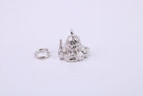 Domed Cathedral Charm, Traditional Charm, Made from Solid 925 Grade Sterling Silver, Complete with Attachment Link
