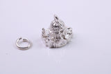 Domed Cathedral Charm, Traditional Charm, Made from Solid 925 Grade Sterling Silver, Complete with Attachment Link