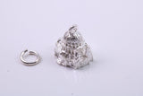 Domed Cathedral Charm, Traditional Charm, Made from Solid 925 Grade Sterling Silver, Complete with Attachment Link