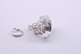 Domed Cathedral Charm, Traditional Charm, Made from Solid 925 Grade Sterling Silver, Complete with Attachment Link