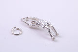 Volley Ball Player Charm, Traditional Charm, Made from Solid 925 Grade Sterling Silver, Complete with Attachment Link