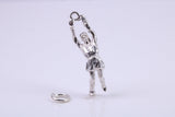 Volley Ball Player Charm, Traditional Charm, Made from Solid 925 Grade Sterling Silver, Complete with Attachment Link