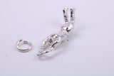 Volley Ball Player Charm, Traditional Charm, Made from Solid 925 Grade Sterling Silver, Complete with Attachment Link