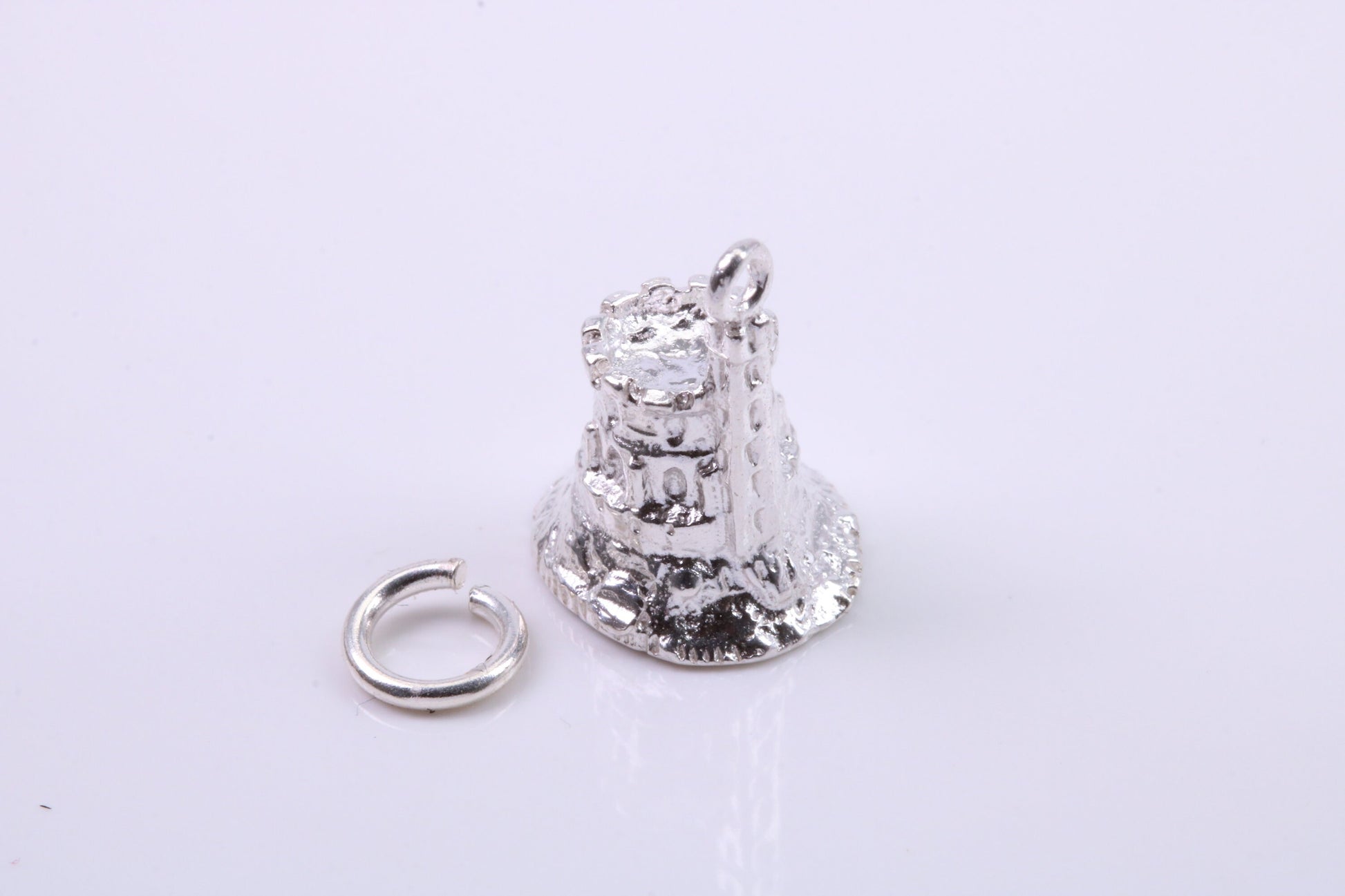 Moat Charm, Traditional Charm, Made from Solid 925 Grade Sterling Silver, Complete with Attachment Link