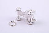 Farm Tractor Charm, Traditional Charm, Made from Solid 925 Grade Sterling Silver, Complete with Attachment Link