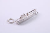 Speed Boat Charm, Traditional Charm, Made from Solid 925 Grade Sterling Silver, Complete with Attachment Link