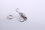 Bucket and Spade Charm, Traditional Charm, Made from Solid 925 Grade Sterling Silver, Complete with Attachment Link