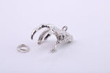 Claw Charm, Traditional Charm, Made from Solid 925 Grade Sterling Silver, Complete with Attachment Link