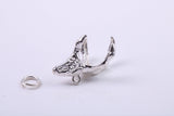 Claw Charm, Traditional Charm, Made from Solid 925 Grade Sterling Silver, Complete with Attachment Link