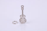 Guitar Charm, Traditional Charm, Made from Solid 925 Grade Sterling Silver, Complete with Attachment Link