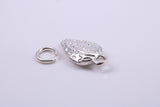 Strawberry Charm, Traditional Charm, Made from Solid 925 Grade Sterling Silver, Complete with Attachment Link