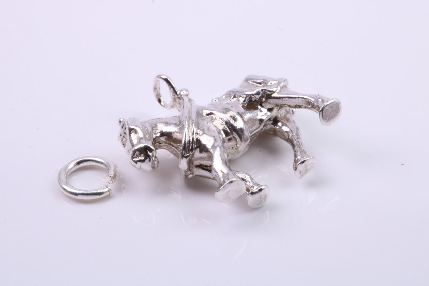 Farming Horse Charm, Traditional Charm, Made from Solid 925 Grade Sterling Silver, Complete with Attachment Link