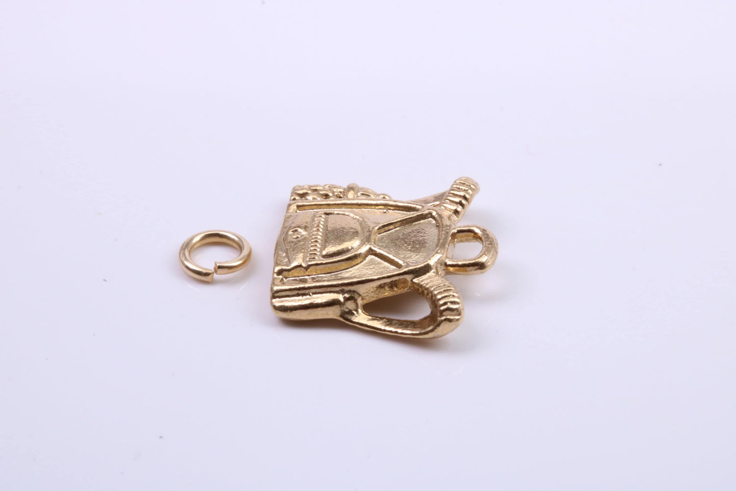 Back Pack Charm, Traditional Charm, Made from Solid 9ct Yellow Gold, British Hallmarked, Complete with Attachment Link