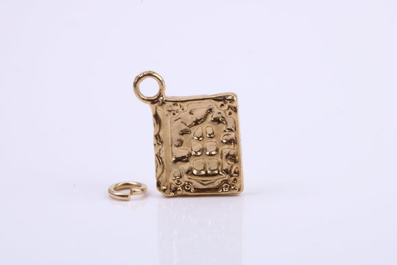 Book of Spells Charm, Traditional Charm, Made from Solid 9ct Yellow Gold, British Hallmarked, Complete with Attachment Link