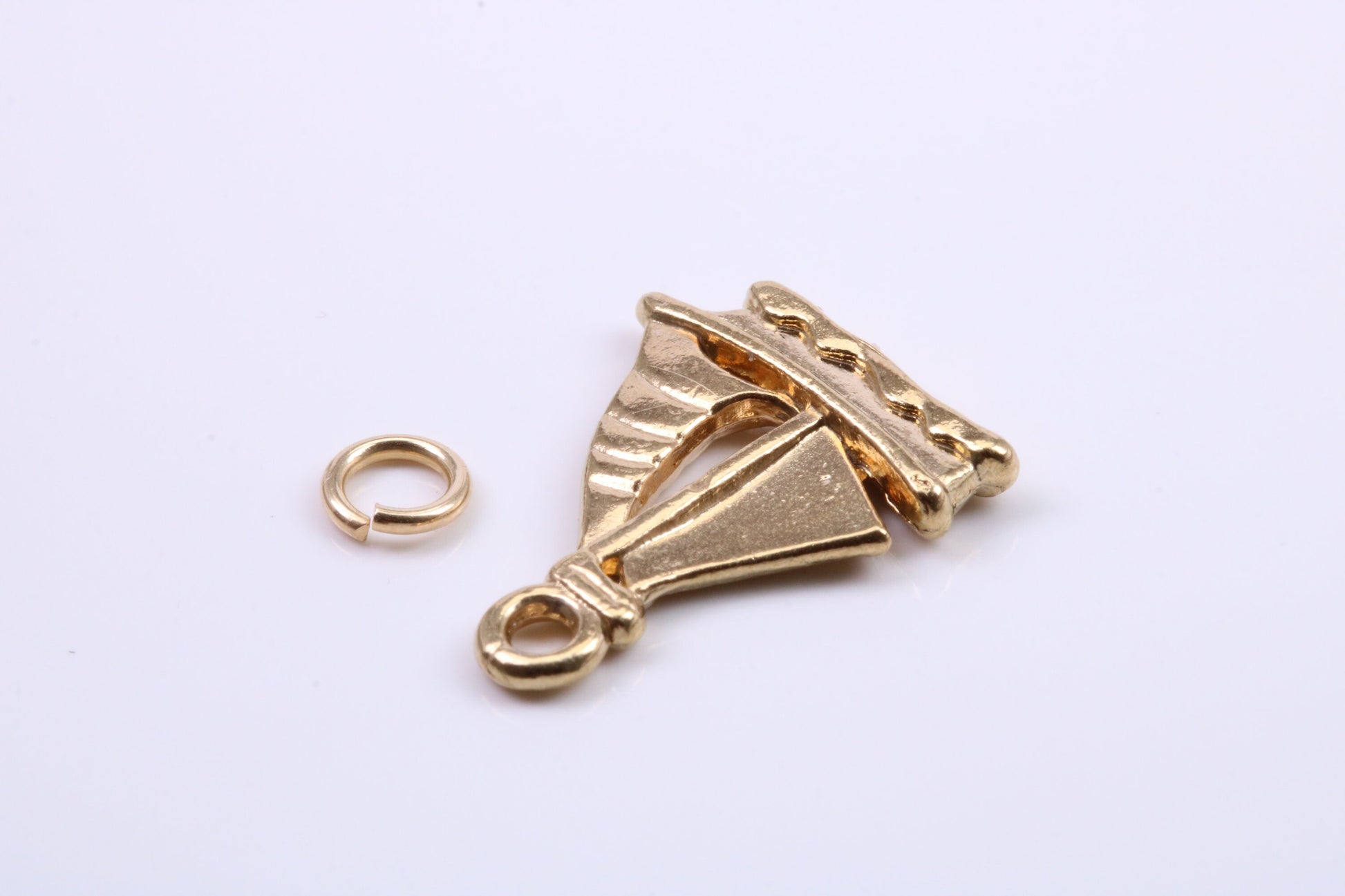 Sailing Boat Charm, Traditional Charm, Made from Solid 9ct Yellow Gold, British Hallmarked, Complete with Attachment Link