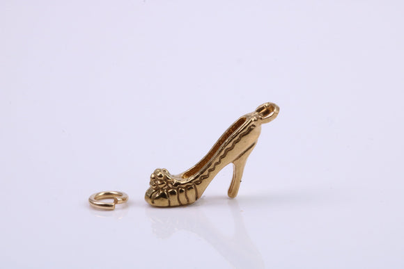 Stiletto Charm, Traditional Charm, Made from Solid 9ct Yellow Gold, British Hallmarked, Complete with Attachment Link