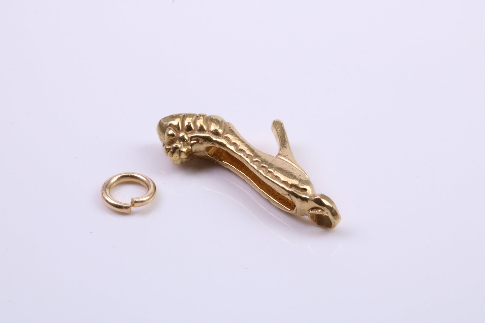 Stiletto Charm, Traditional Charm, Made from Solid 9ct Yellow Gold, British Hallmarked, Complete with Attachment Link