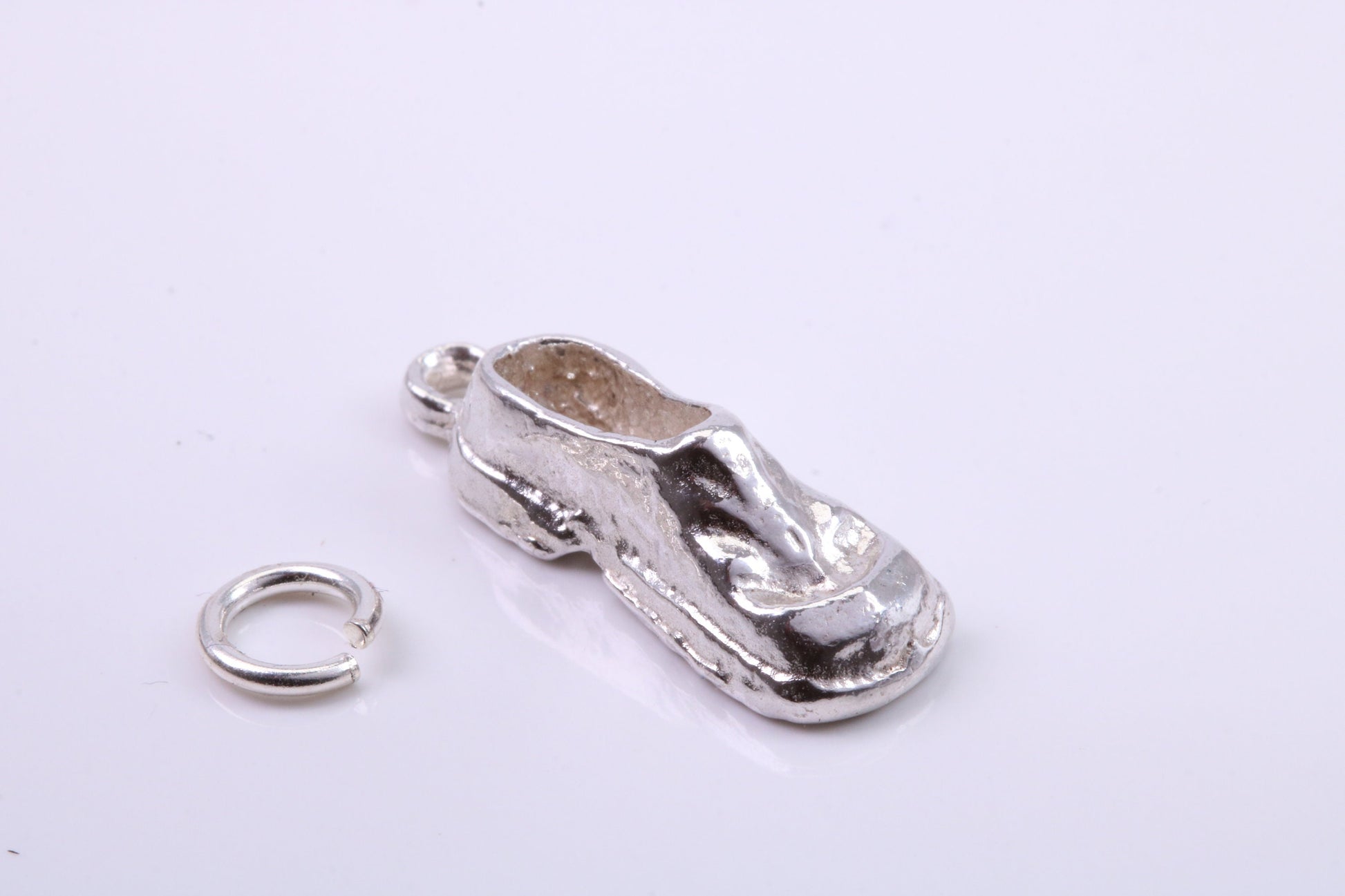 Old Shoe Charm, Traditional Charm, Made from Solid 925 Grade Sterling Silver, Complete with Attachment Link