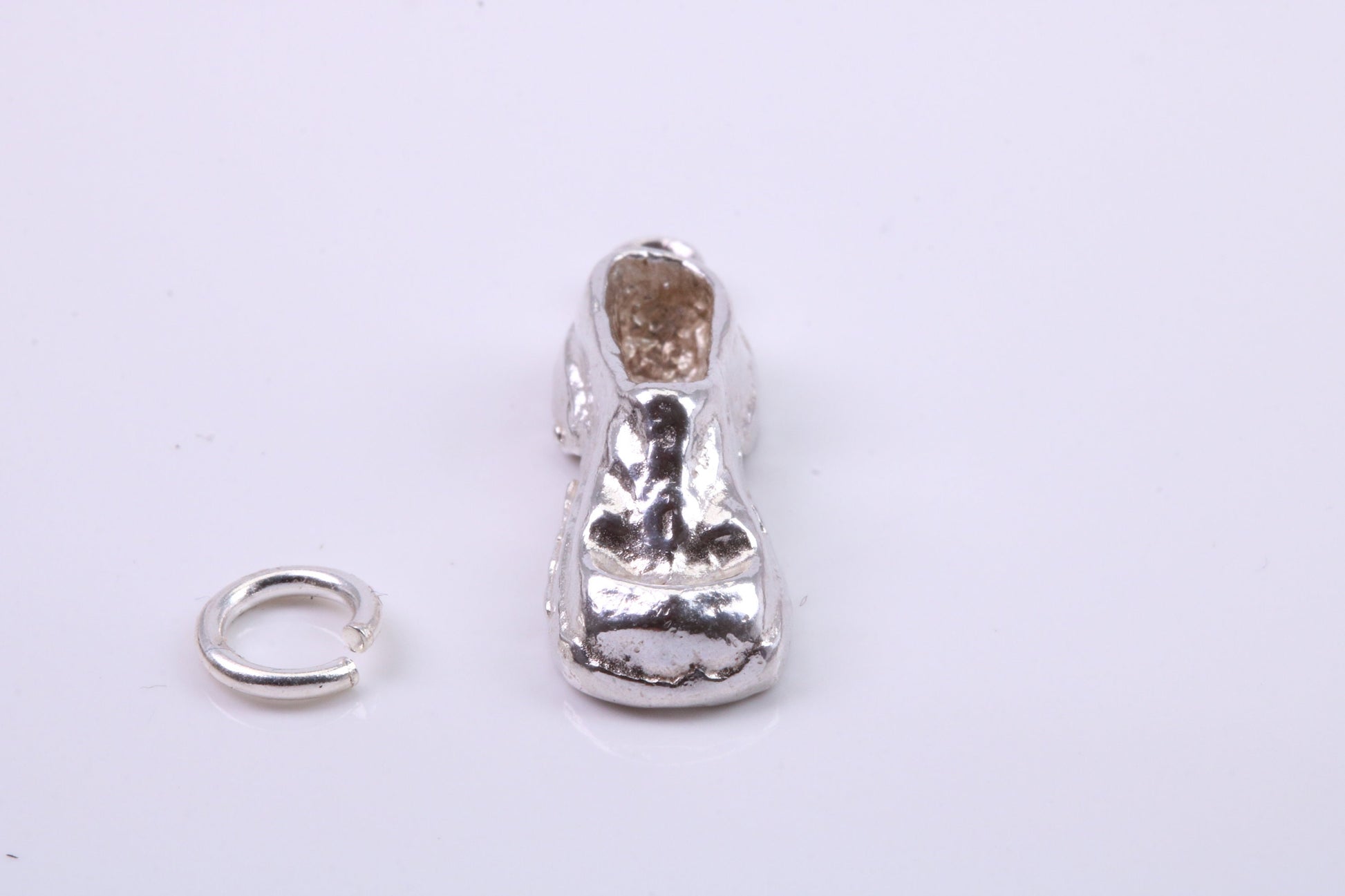 Old Shoe Charm, Traditional Charm, Made from Solid 925 Grade Sterling Silver, Complete with Attachment Link