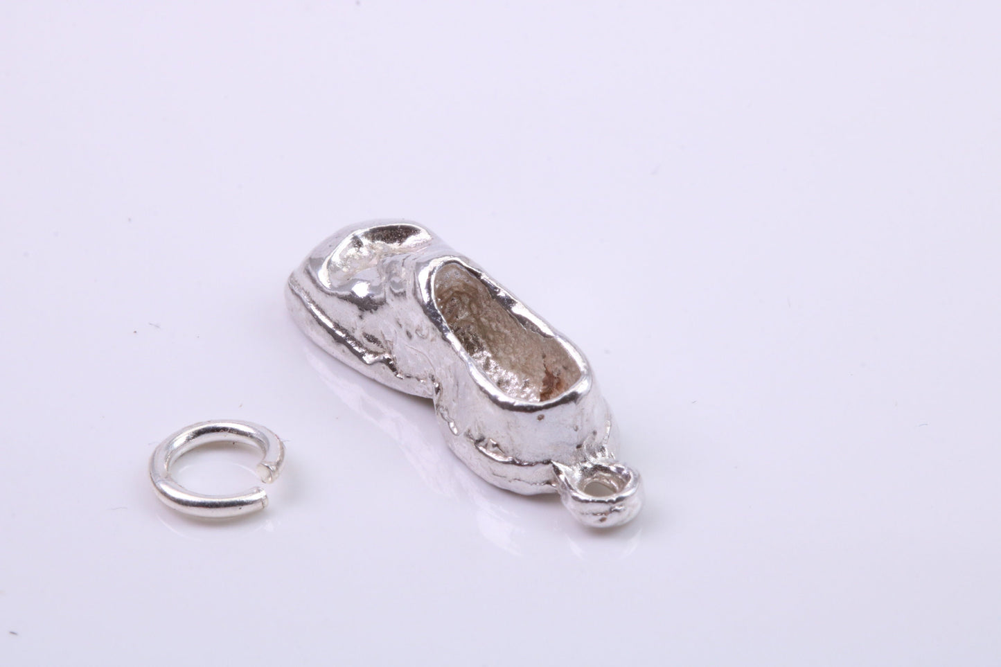 Old Shoe Charm, Traditional Charm, Made from Solid 925 Grade Sterling Silver, Complete with Attachment Link