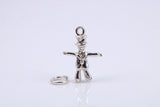 Scarecrow Charm, Traditional Charm, Made from Solid Cast 925 Grade Sterling Silver, Complete with Attachment Link