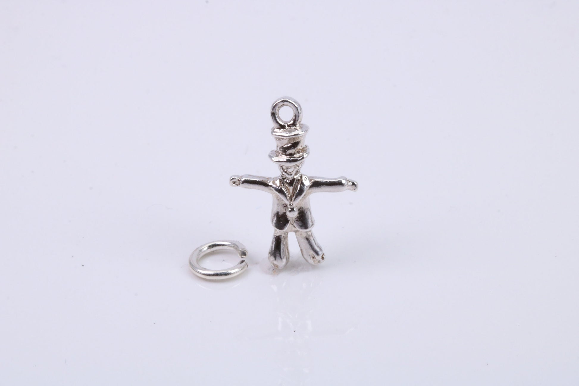 Scarecrow Charm, Traditional Charm, Made from Solid 925 Grade Sterling Silver, Complete with Attachment Link