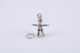 Scarecrow Charm, Traditional Charm, Made from Solid Cast 925 Grade Sterling Silver, Complete with Attachment Link