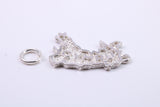 Map of Cymru Charm, Traditional Charm, Made from Solid 925 Grade Sterling Silver, Complete with Attachment Link