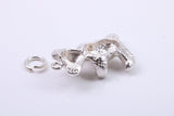 Teddy Bear Charm, Traditional Charm, Made from Solid Cast 925 Grade Sterling Silver, Complete with Attachment Link