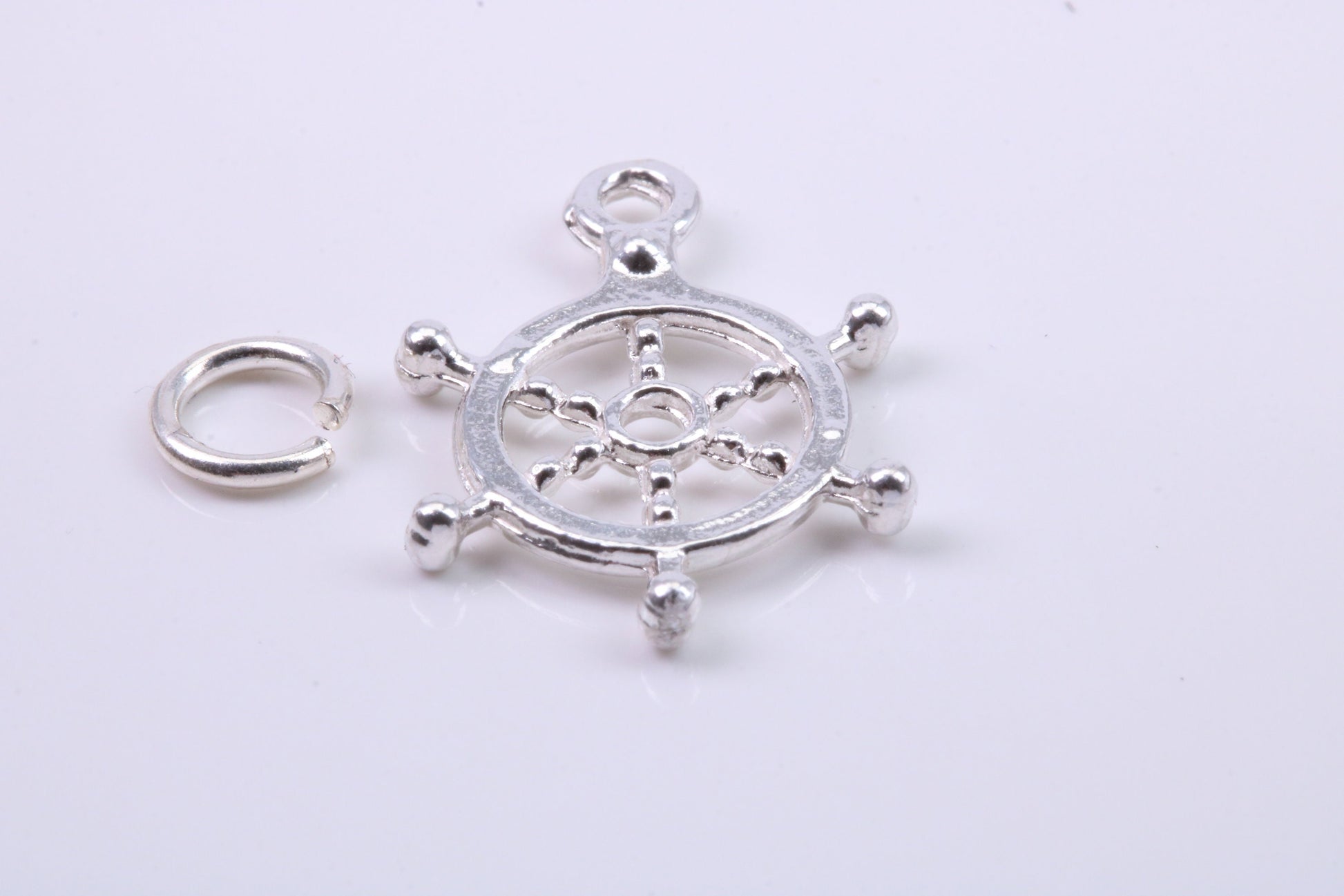 Helm Charm, Traditional Charm, Made from Solid 925 Grade Sterling Silver, Complete with Attachment Link