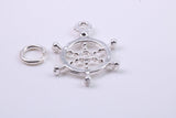 Helm Charm, Traditional Charm, Made from Solid Cast 925 Grade Sterling Silver, Complete with Attachment Link
