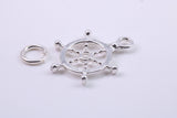 Helm Charm, Traditional Charm, Made from Solid Cast 925 Grade Sterling Silver, Complete with Attachment Link