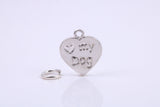 Love My Dog Charm, Traditional Charm, Made from Solid Cast 925 Grade Sterling Silver, Complete with Attachment Link