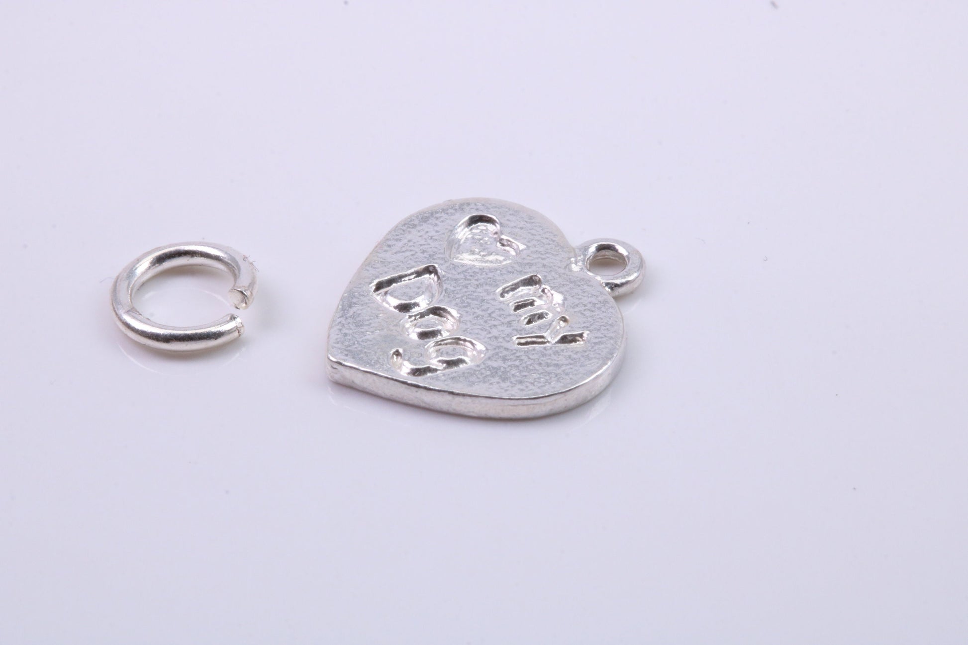 Love My Dog Charm, Traditional Charm, Made from Solid 925 Grade Sterling Silver, Complete with Attachment Link