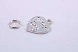 Love My Dog Charm, Traditional Charm, Made from Solid Cast 925 Grade Sterling Silver, Complete with Attachment Link