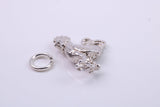Cockerel Charm, Traditional Charm, Made from Solid Cast 925 Grade Sterling Silver, Complete with Attachment Link