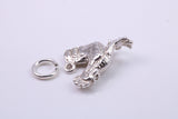 Cockerel Charm, Traditional Charm, Made from Solid Cast 925 Grade Sterling Silver, Complete with Attachment Link