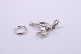 Witch on Broom Stick Charm, Traditional Charm, Made from Solid Cast 925 Grade Sterling Silver, Complete with Attachment Link
