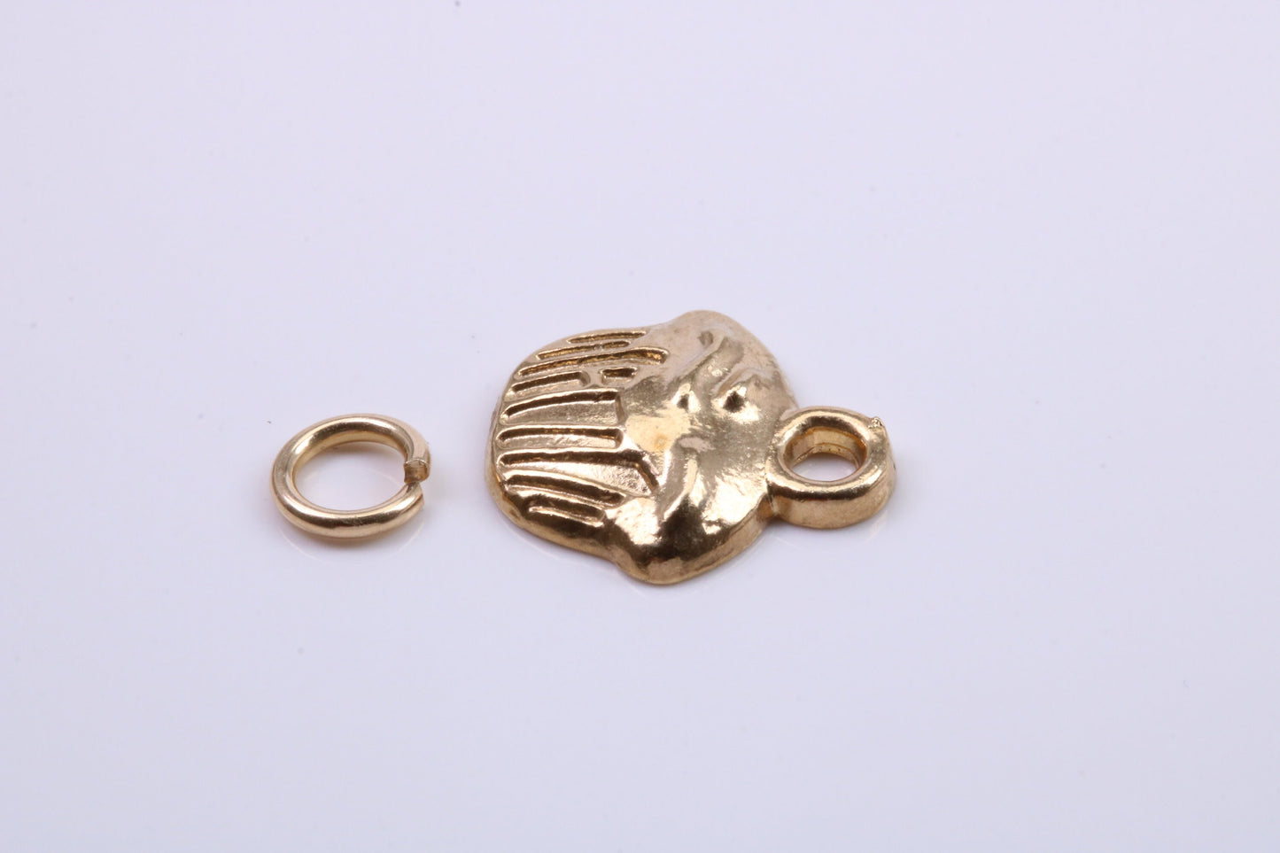 Cup Cake Charm, Traditional Charm, Made from Solid 9ct Yellow Gold, British Hallmarked, Complete with Attachment Link